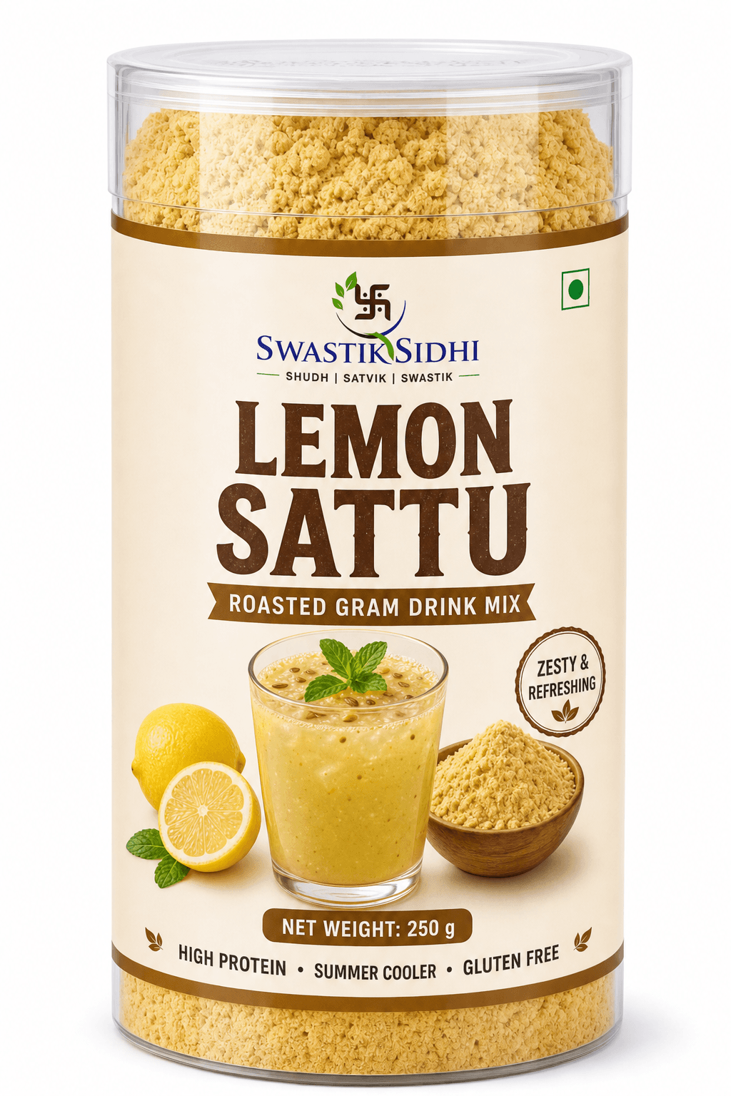 Swastik Sidhi Lemon Flavour Sattu 250g — Refreshing Summer Drink