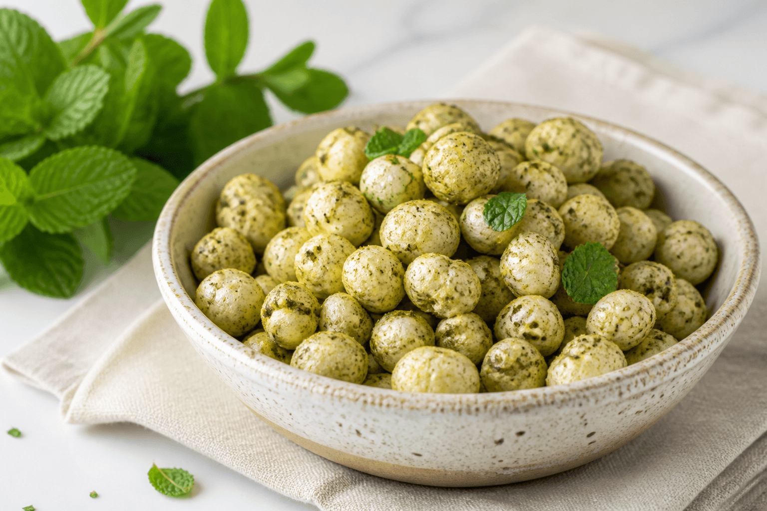 Pudina Makhana served in a bowl — ready to snack