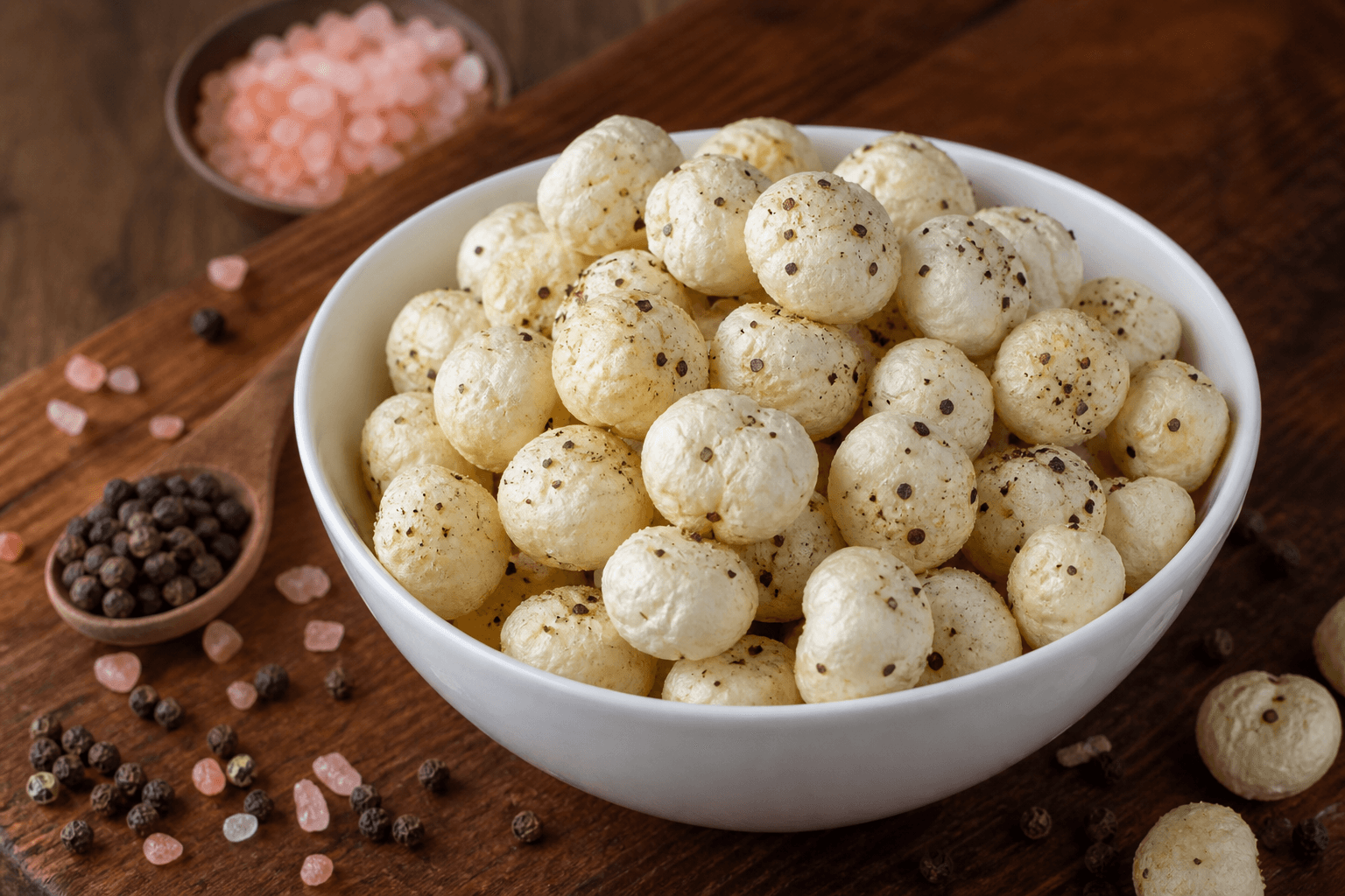 Salt & Pepper Makhana served in a bowl — ready to snack