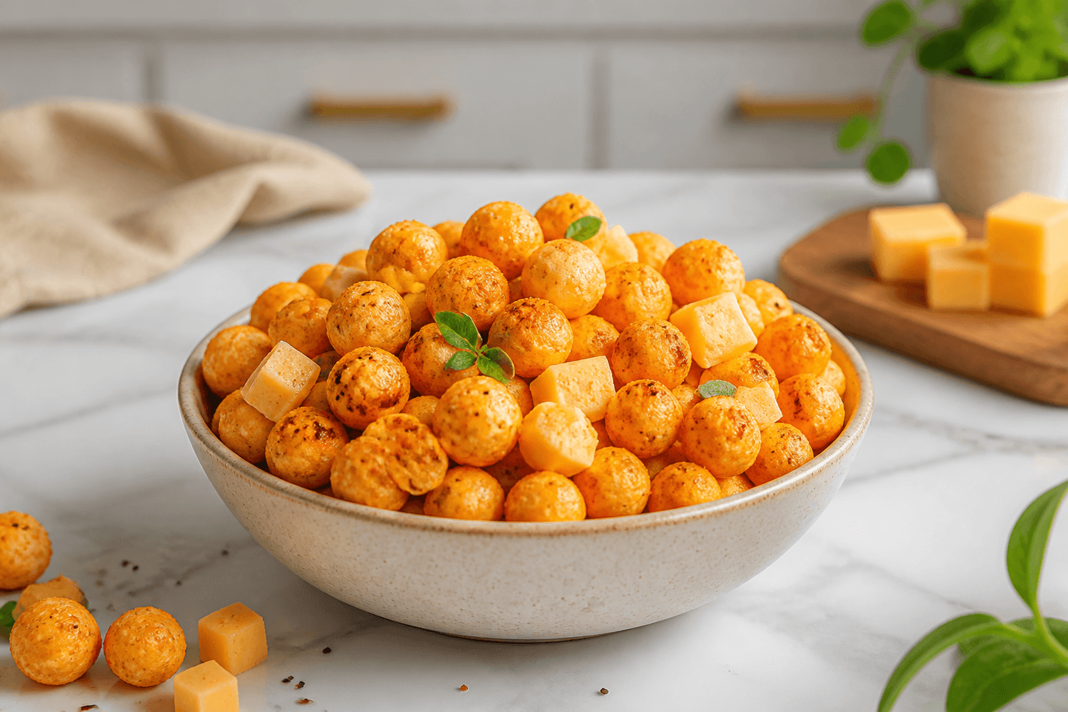 Tangy Cheese Makhana served in a bowl — ready to snack